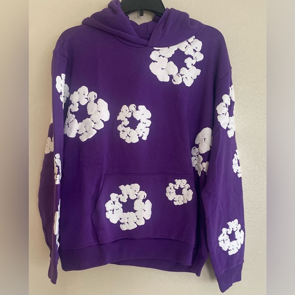 Men Cotton Wreath Hoodie In Purple.Sz: XL. DENIM TEARS. 100% Authentic. - Picture 1 of 4